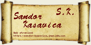 Šandor Kasavica vizit kartica